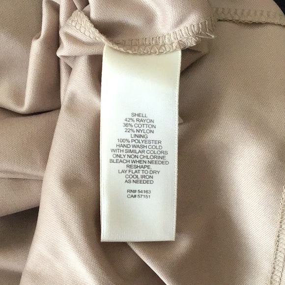 Eliza J Scoop Neck Lace Sheath Cocktail Dress Sheer Navy Cream Tan Lining 2 - Picture 7 of 7